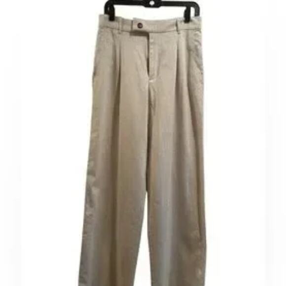 Banana Republic Linen Blend Pleat Front Pant in Tan NWT Size 6 Petite - Picture 2 of 4